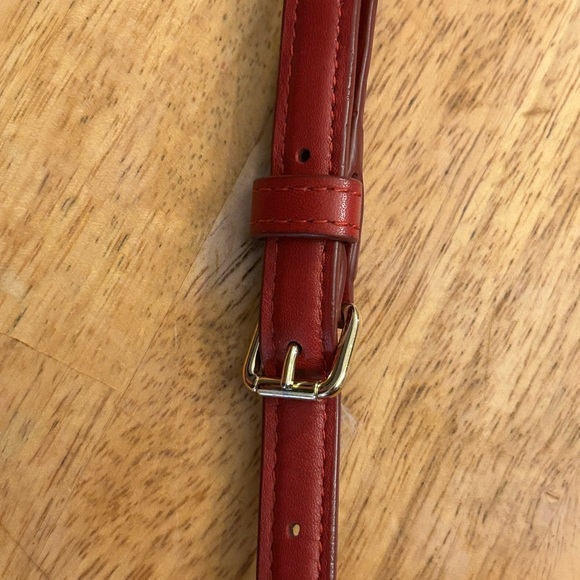 Coach Signature Coated Canvas Dark Brown and Red Crossbody Bag - Picture 11 of 16